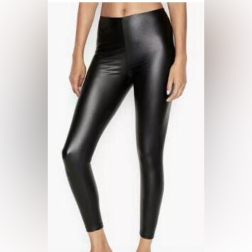 Victoria's Secret Black Faux Leather Pants NWT